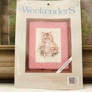 Vintage Weekenders Ginger Kitten Counted Cross Stitch Kit Cat Lover Decor Craft